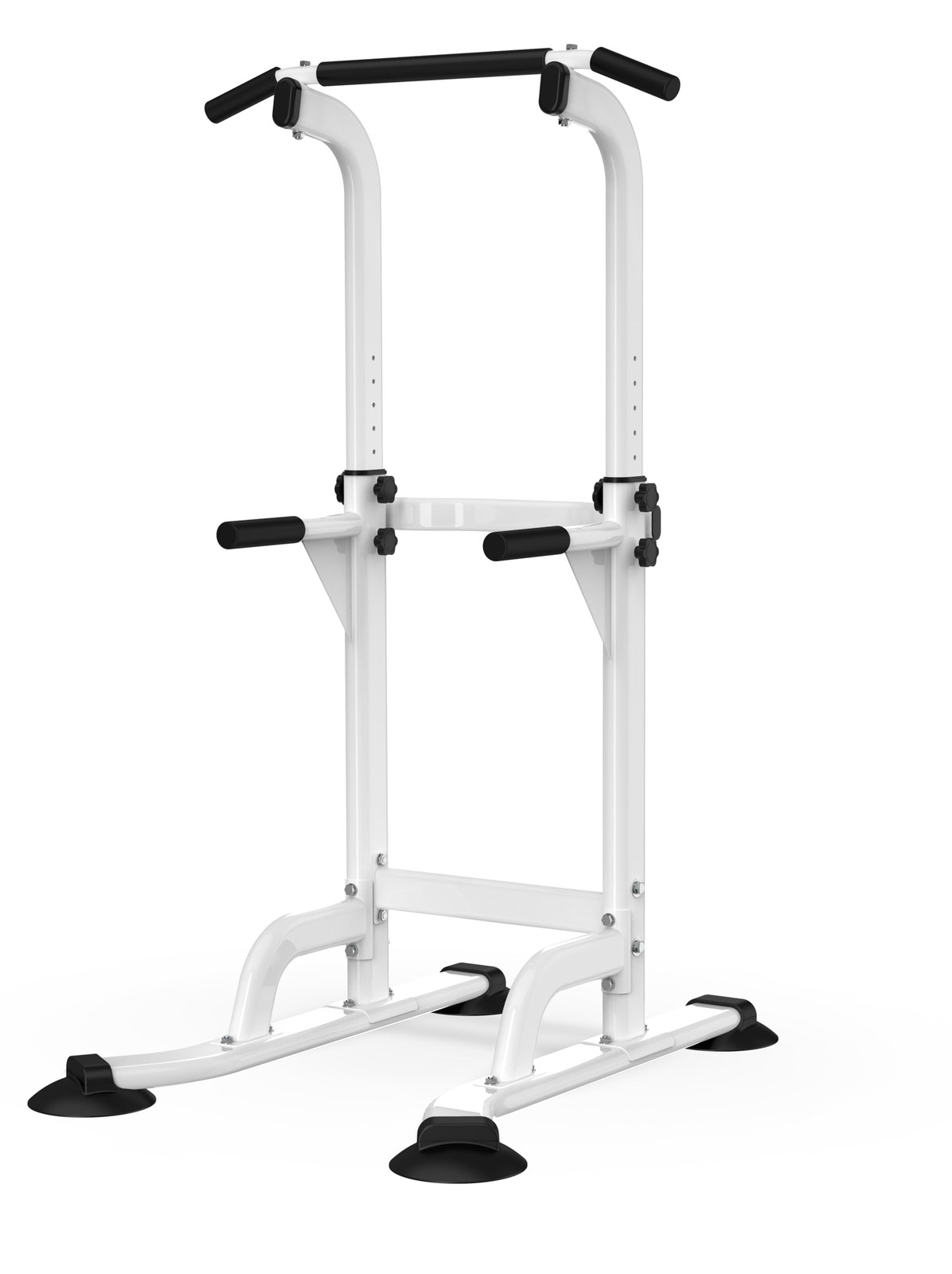 DONIUZ Power Tower Pull Up Bar and Dip Station, Multi-Function Home White 