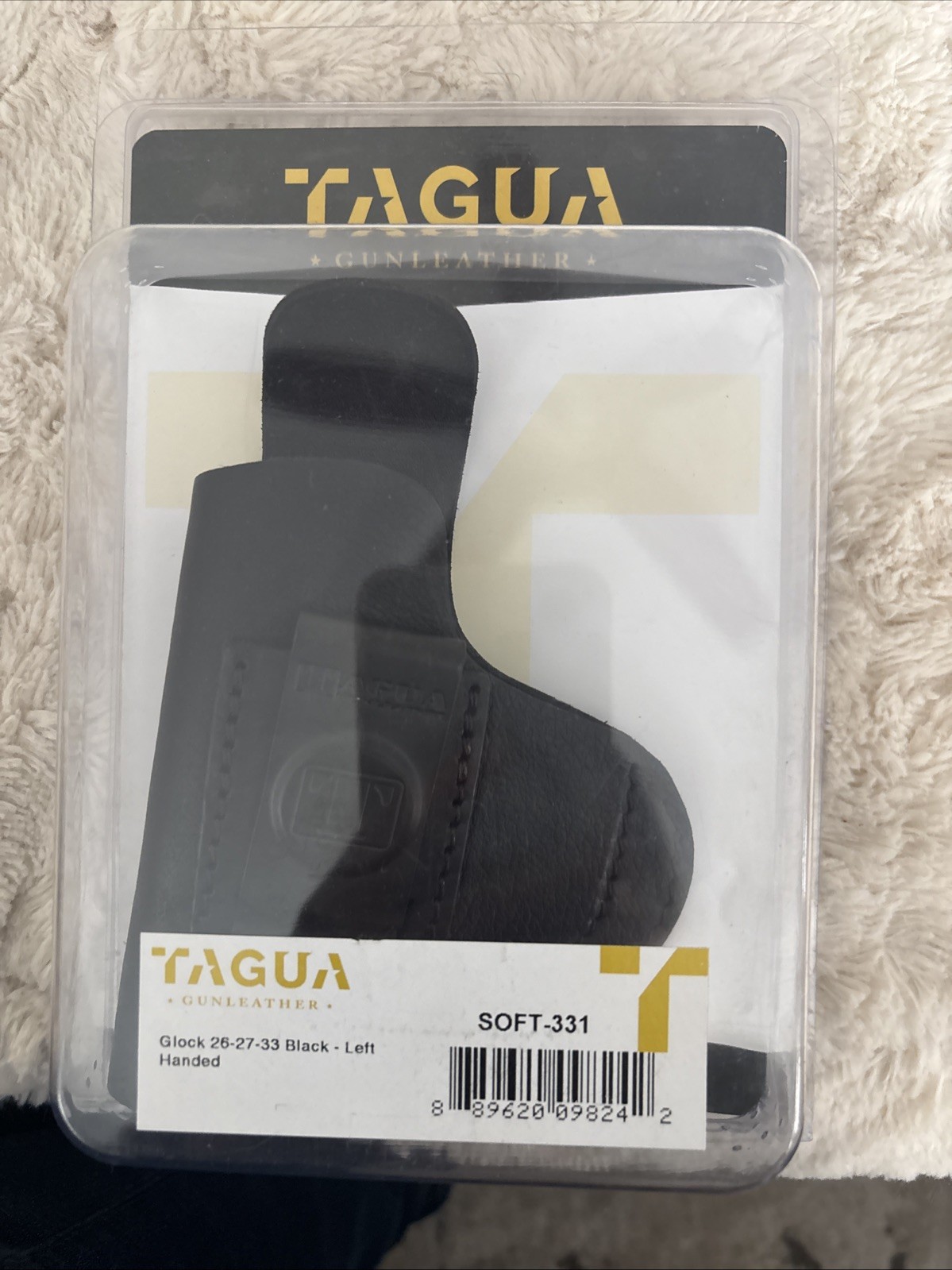 Tagua SOFT-331 LH Black Soft Leather IWB Holster for Glock 26 27 33 NEW