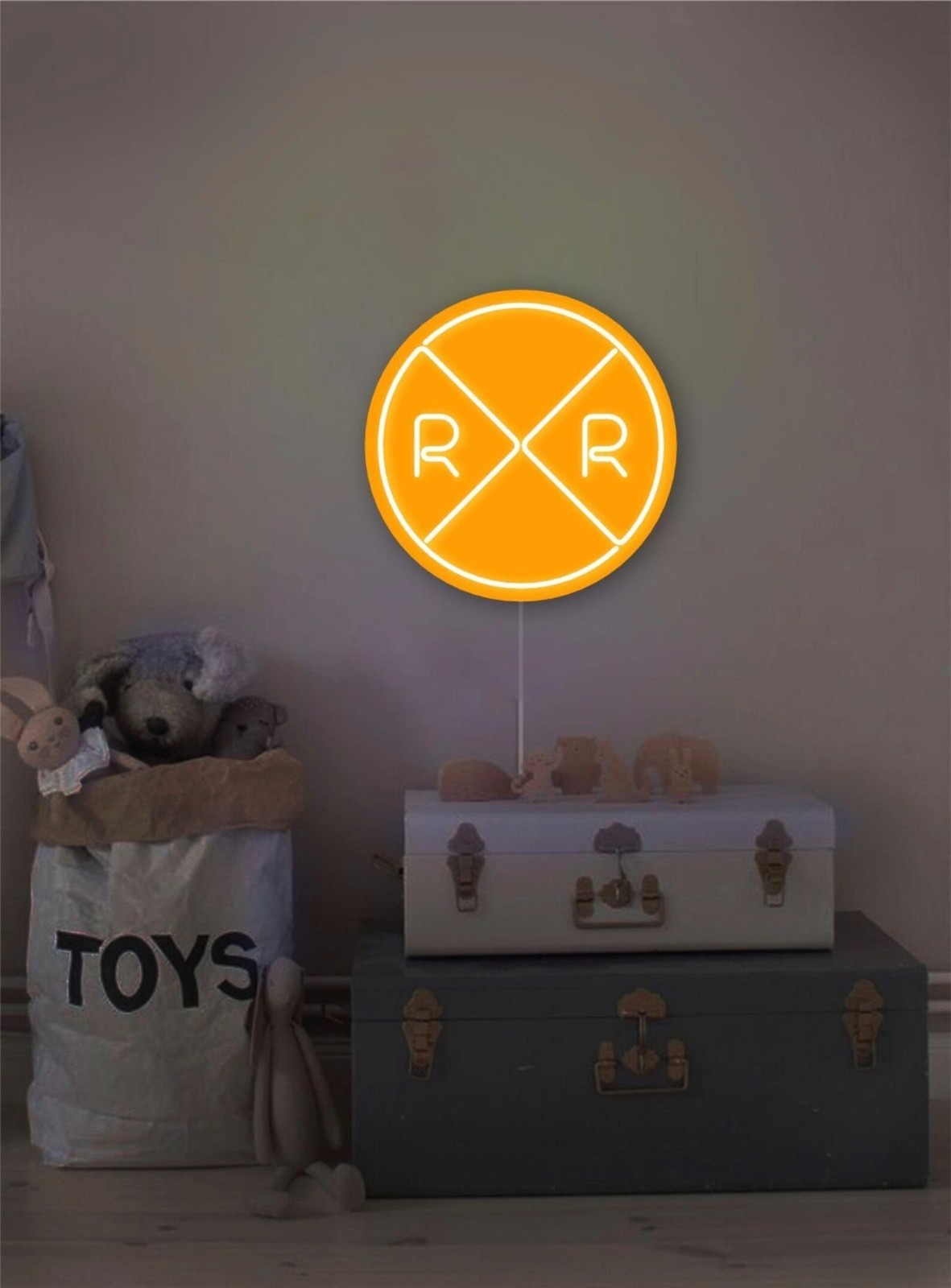 Railroad Crossing Neon Sign 14"x14" Light Man Cave Kids Room Wall Decor