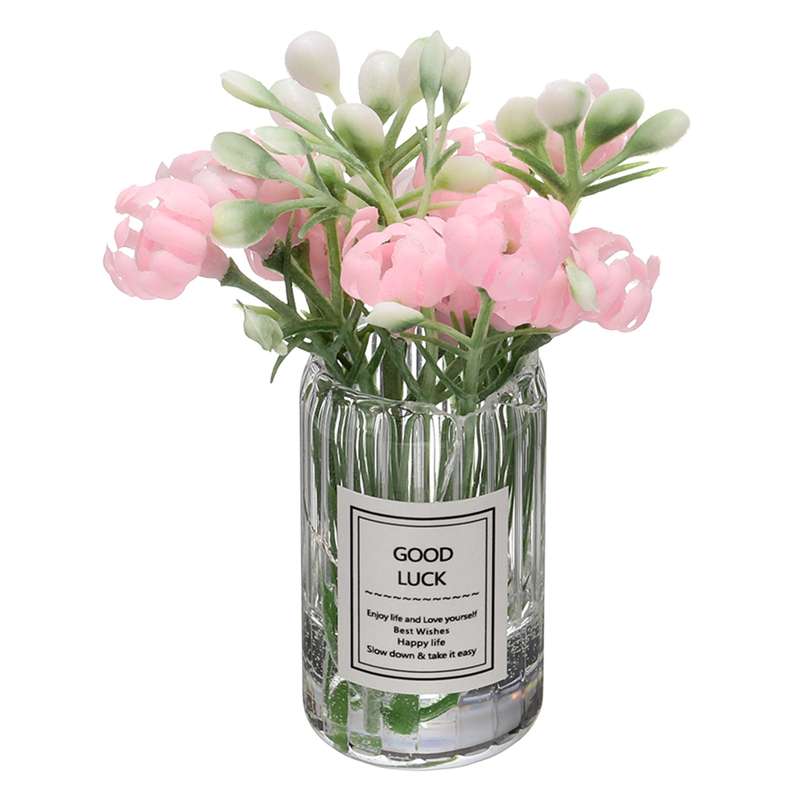 Mini Flowers Dollhouse in Vase Tiny Pink Jasmine for Fairy Garden Decor