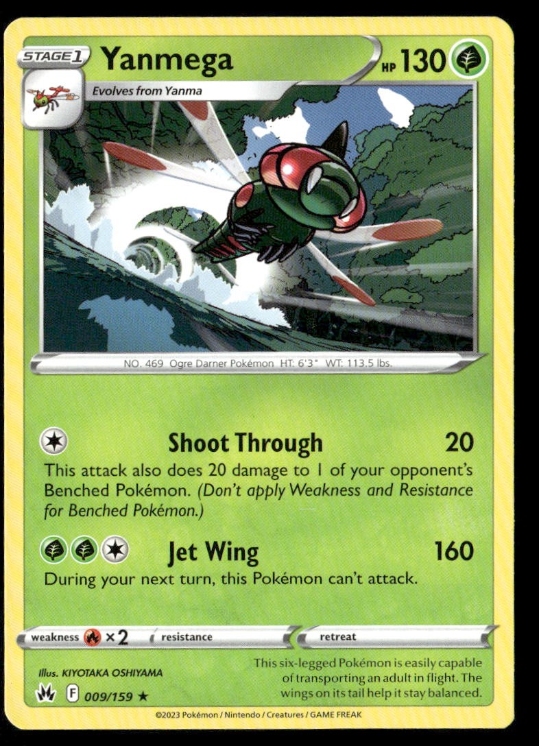 Yanmega Normal Rare Crown Zenith 009/159 NM