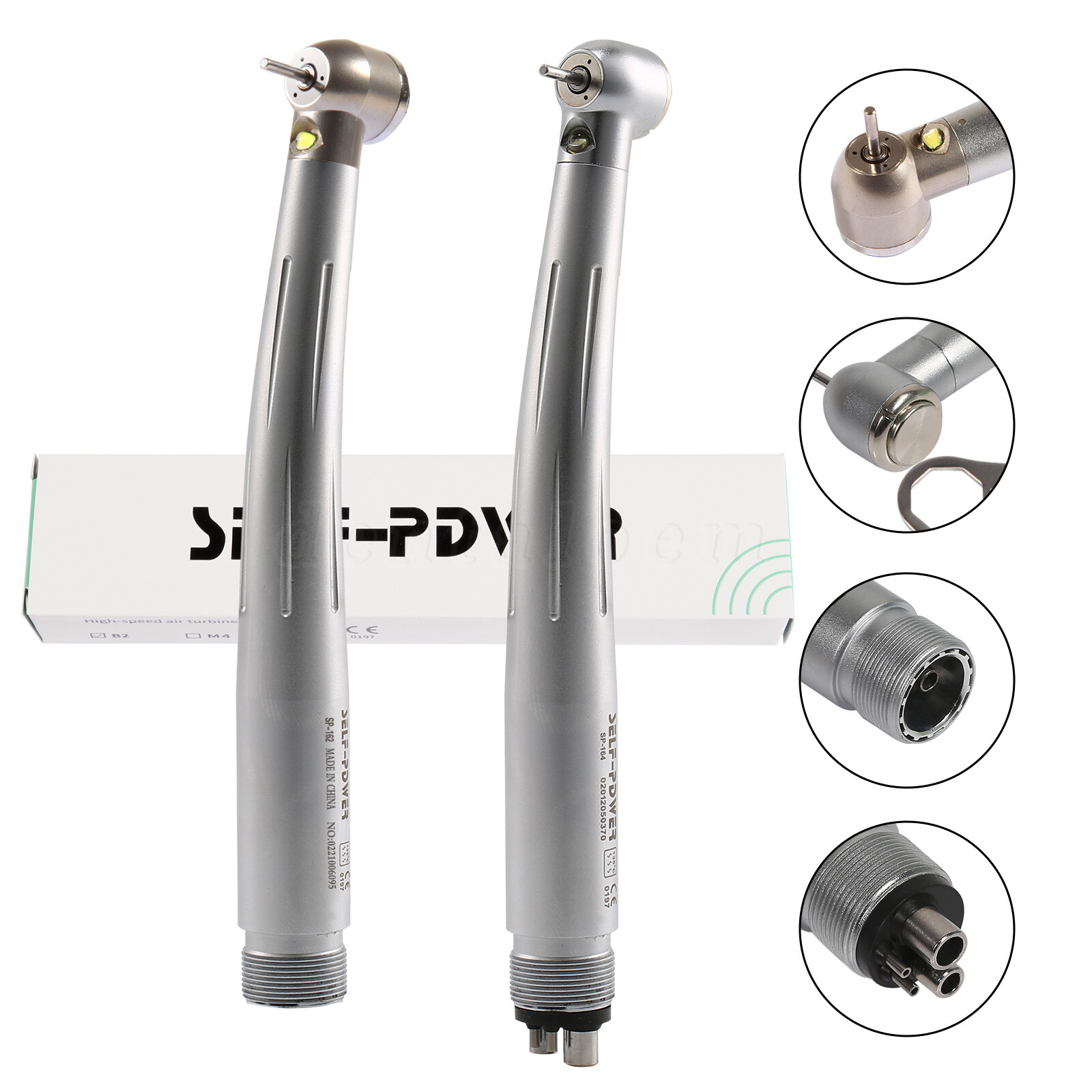 SELF-POWER Dental High Speed LED E-generator Handpiece 4Hole 2Hole Turbine