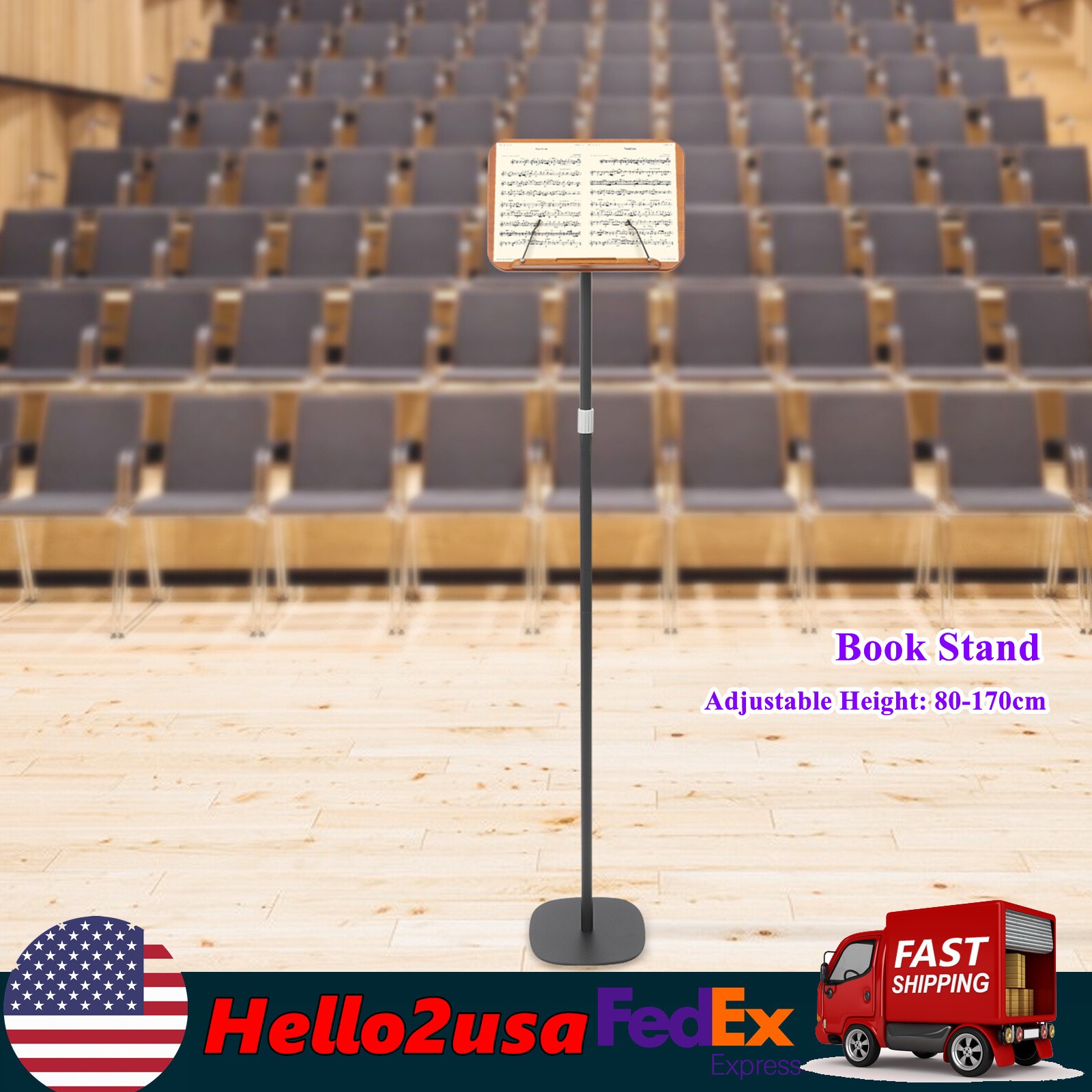 Wooden Iron Music Stand, Wood Book Stand, Multifunction Floor Mount Book Stand