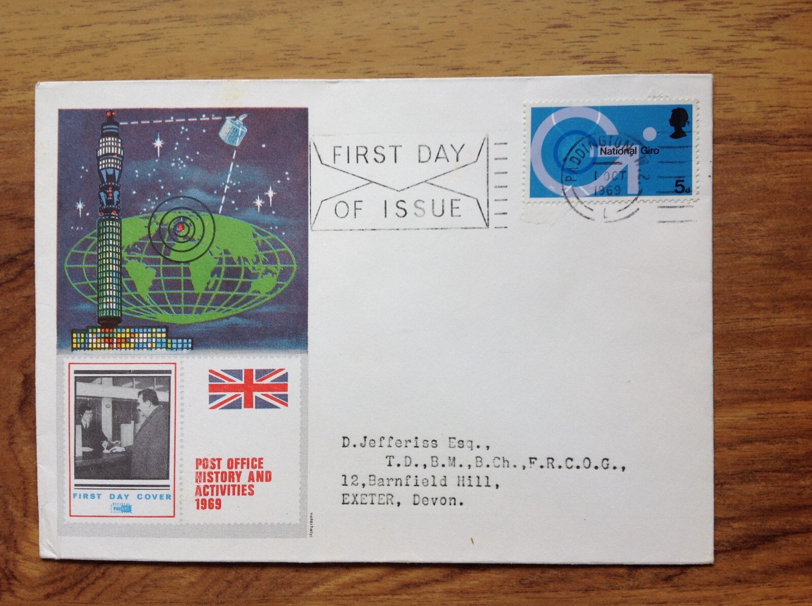 GB Post Office History  First Day Cover 1969 Paddington Pmk . Free UK Postage