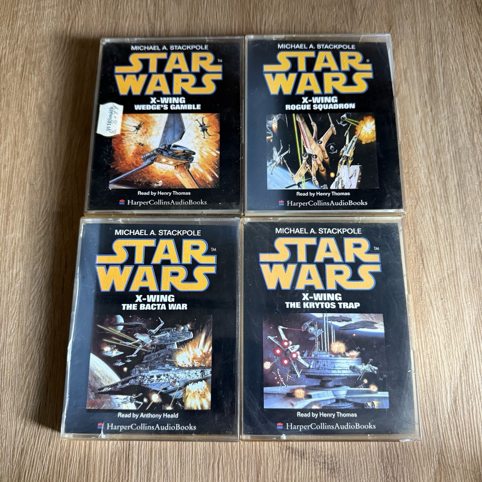 1-4 Star Wars X-Wing Cassette Tape Audiobooks Set - Rogue Squadron Bacta Kryptos