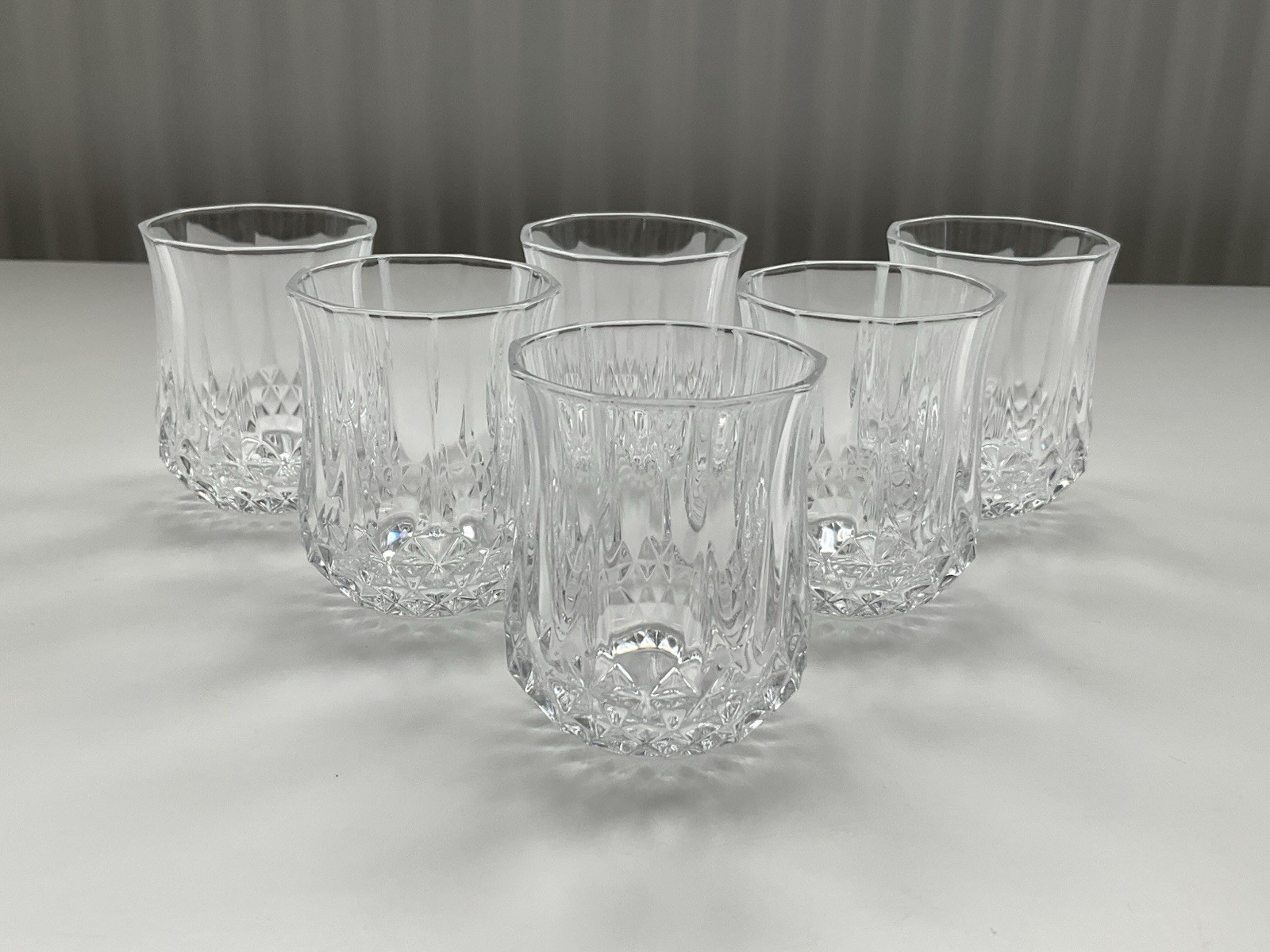 Vintage Set Of 6 Cristal D'Arques Longchamp Lead Crystal Shot Glasses 5.5cm Tall