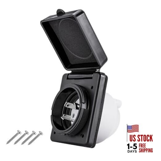 30 AMP Twist Lock RV Shore Power Inlet 125V/120V,RV Shore Power 30 Amp black