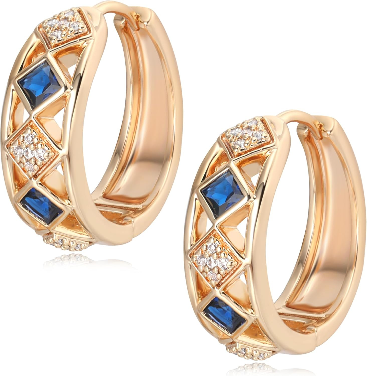 Huggie Hoop Earrings for Women Gold CZ Stud Earrings 14K Gold Filled Small Boho 