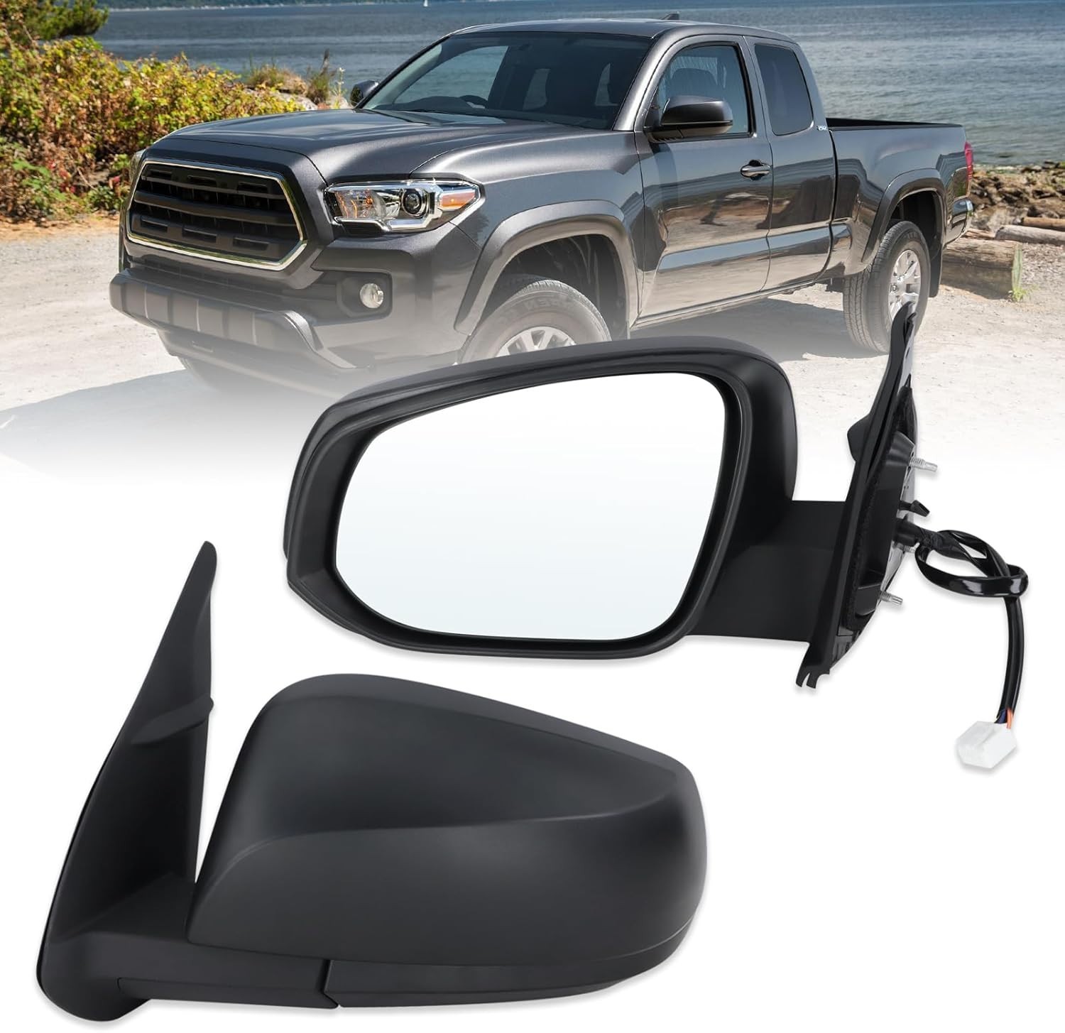 Left Driver Side Mirror Compatible With 2016-2022 Toyota Tacoma With Manual Fold