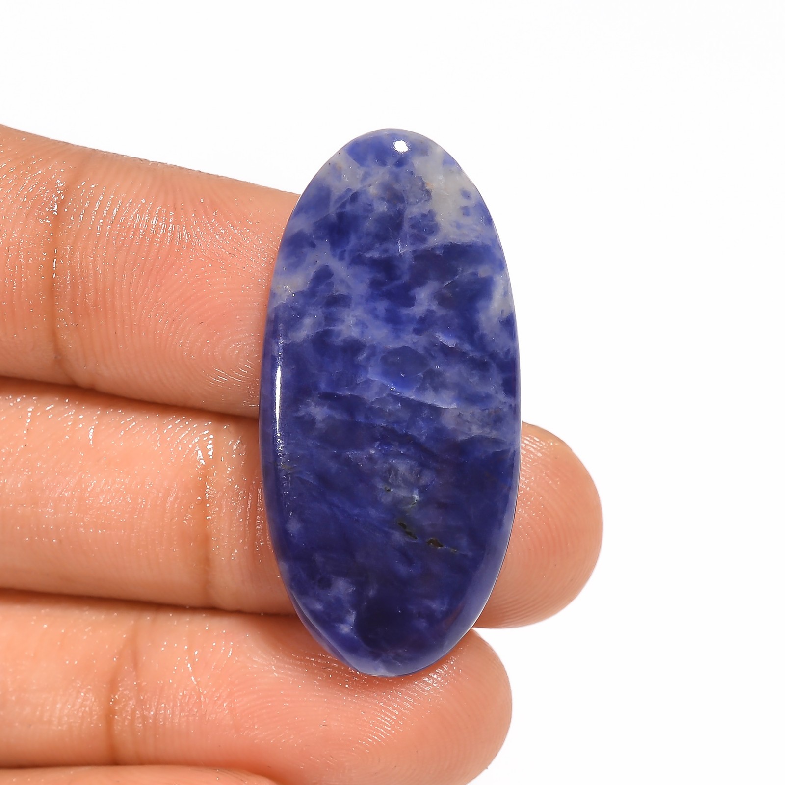 Natural Sodalite Oval Shape Cabochon Loose Gemstone 21.5 Ct. 34X16X5 mm A-1596