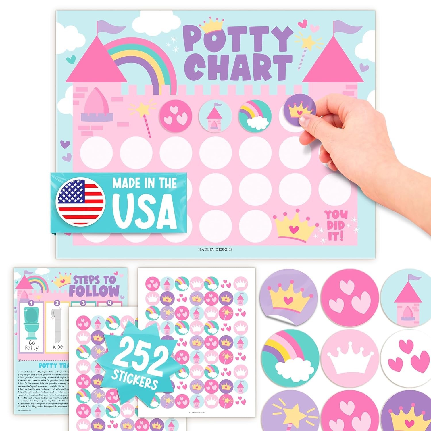 Potty Training Chart Toddlers Girls -10 Sticker Potty Chart Toddlers Girls