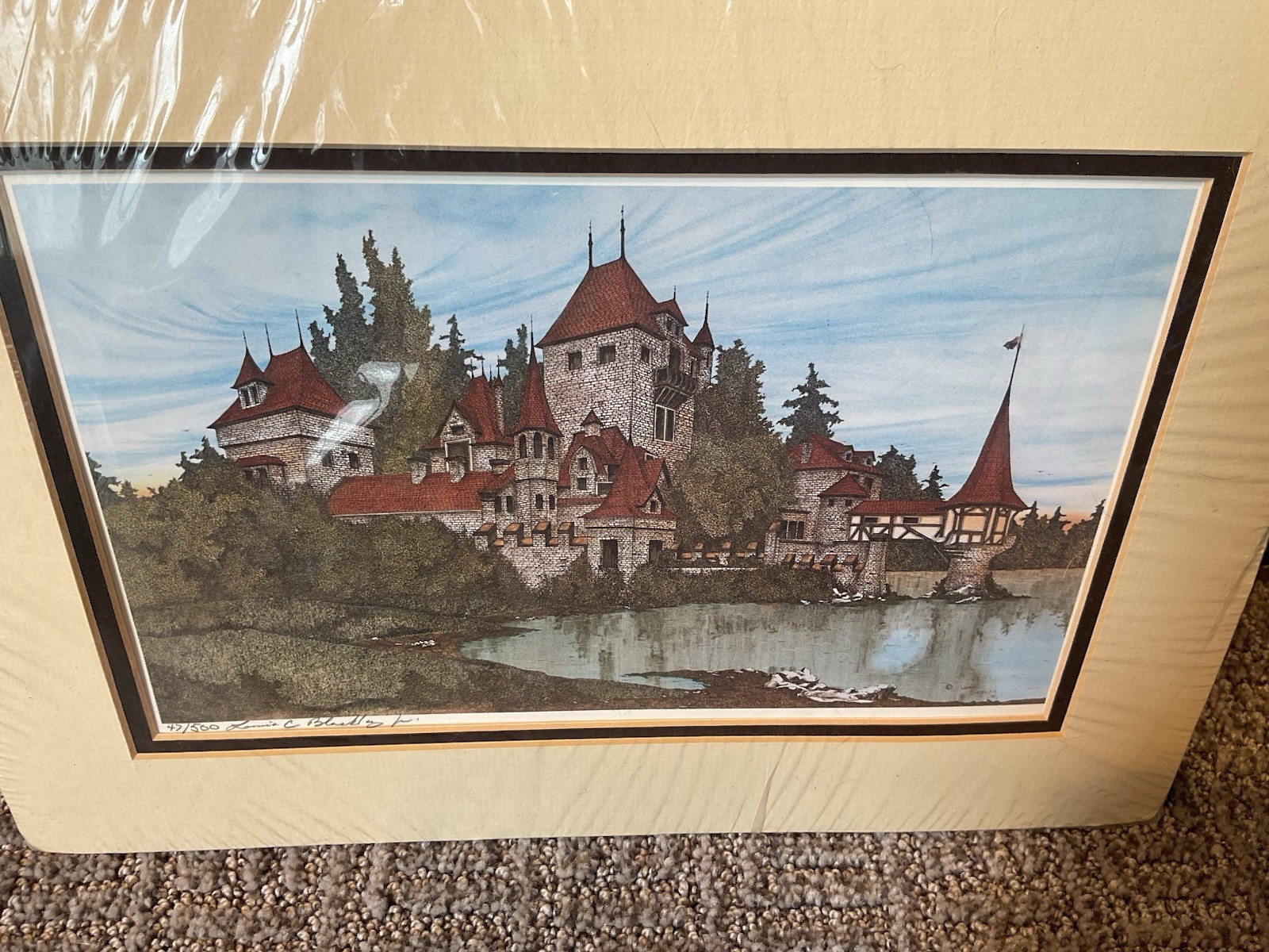 Lonnie C. Blackley Jr. Signed Print 47/500 Oberhöfen Castel Switzerland 