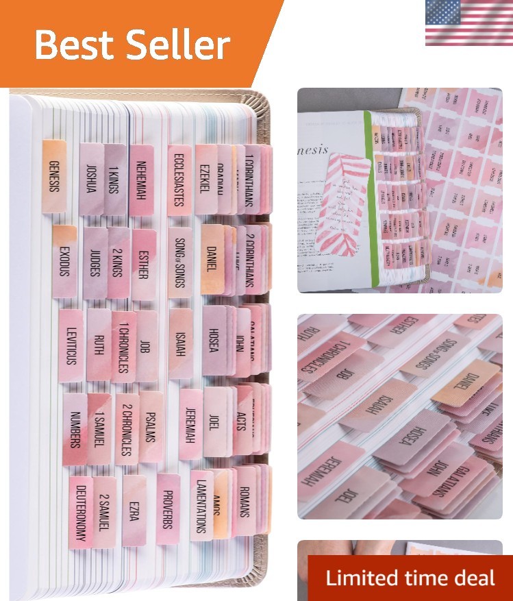 Stylish Boho Laminated Bible Tabs - 66 Easy-Read Tabs for Effortless Bible Study