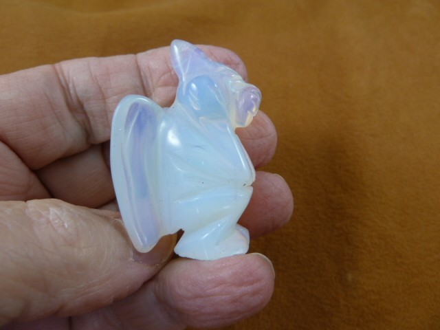 Y-GAR-561 little white Opalite statue GARGOYLE gemstone figurine Gothic creature