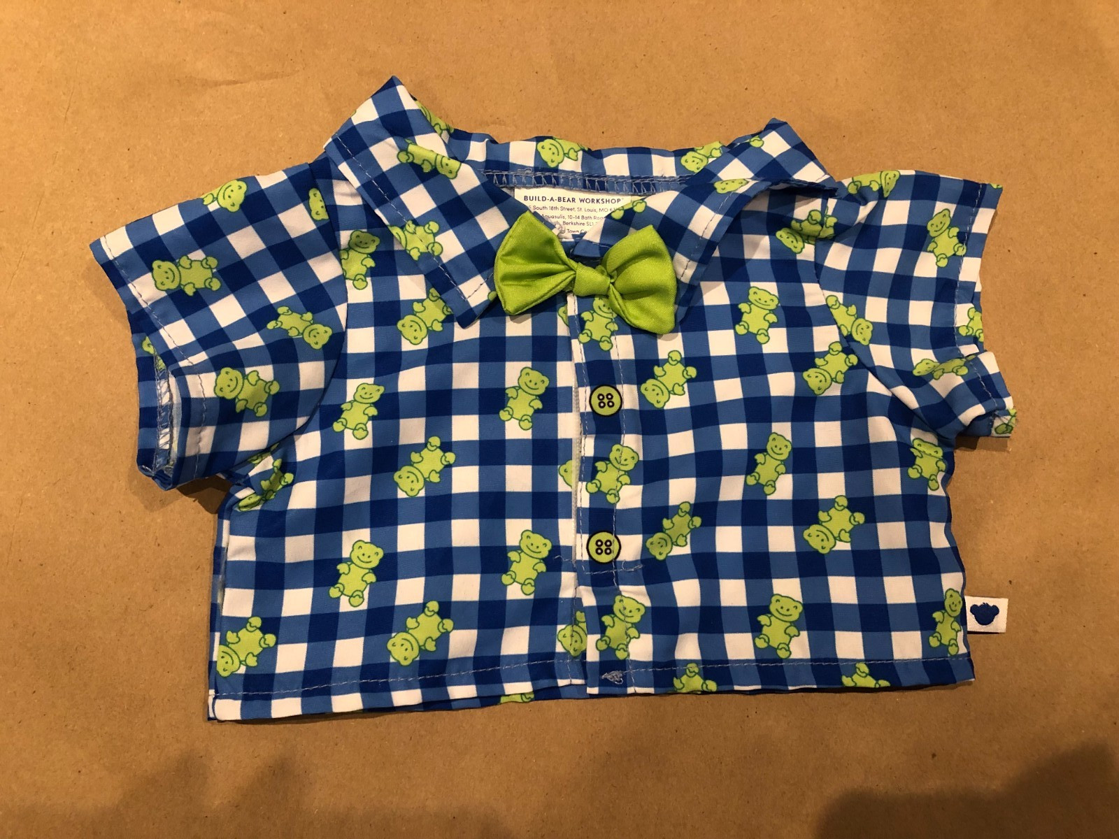 BUILD A BEAR  Frog Shirt / Button Up w/ Bow Tie Spring