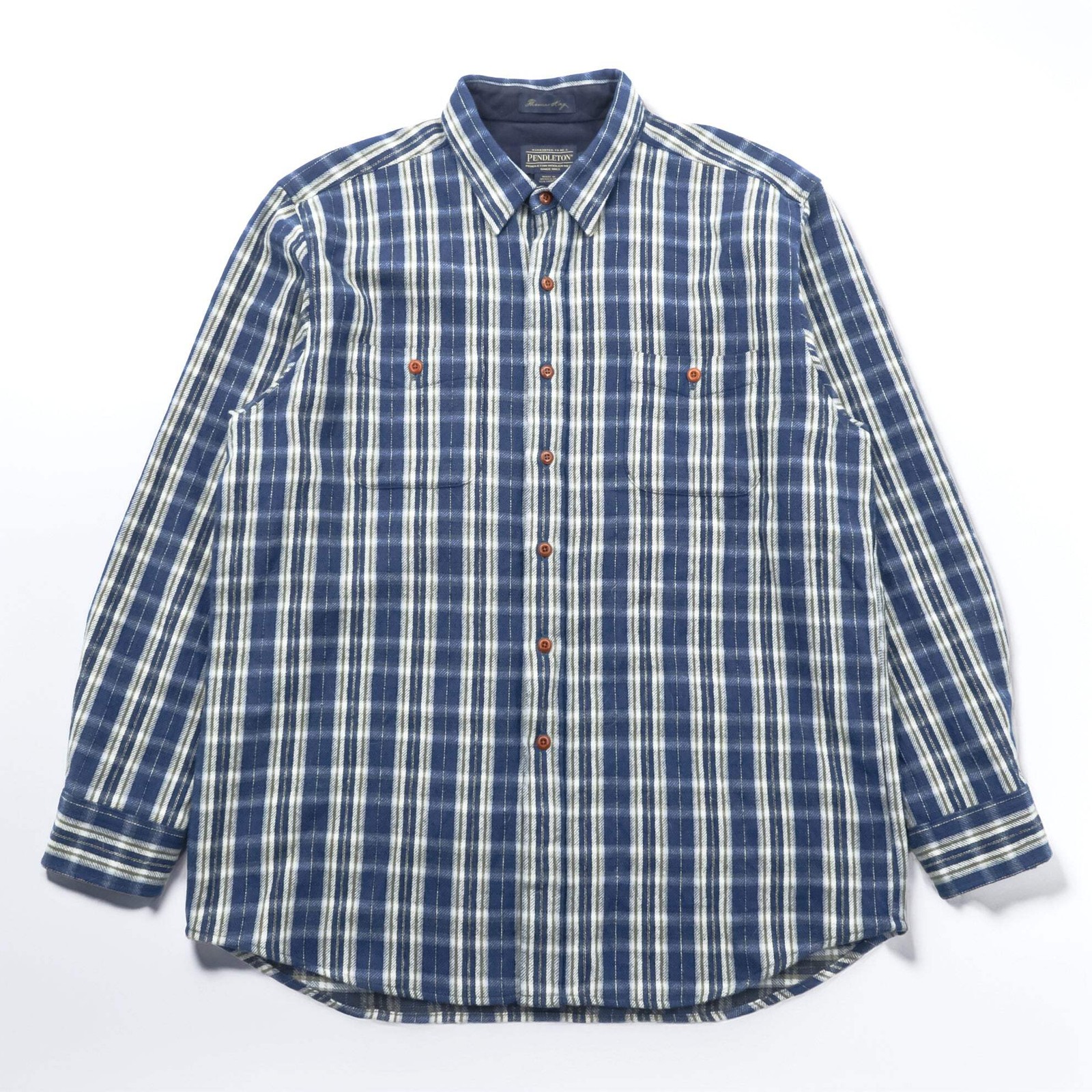 PENDLETON Flannel Shirt XL Checked Thomas Kay Collection Elbow Patch