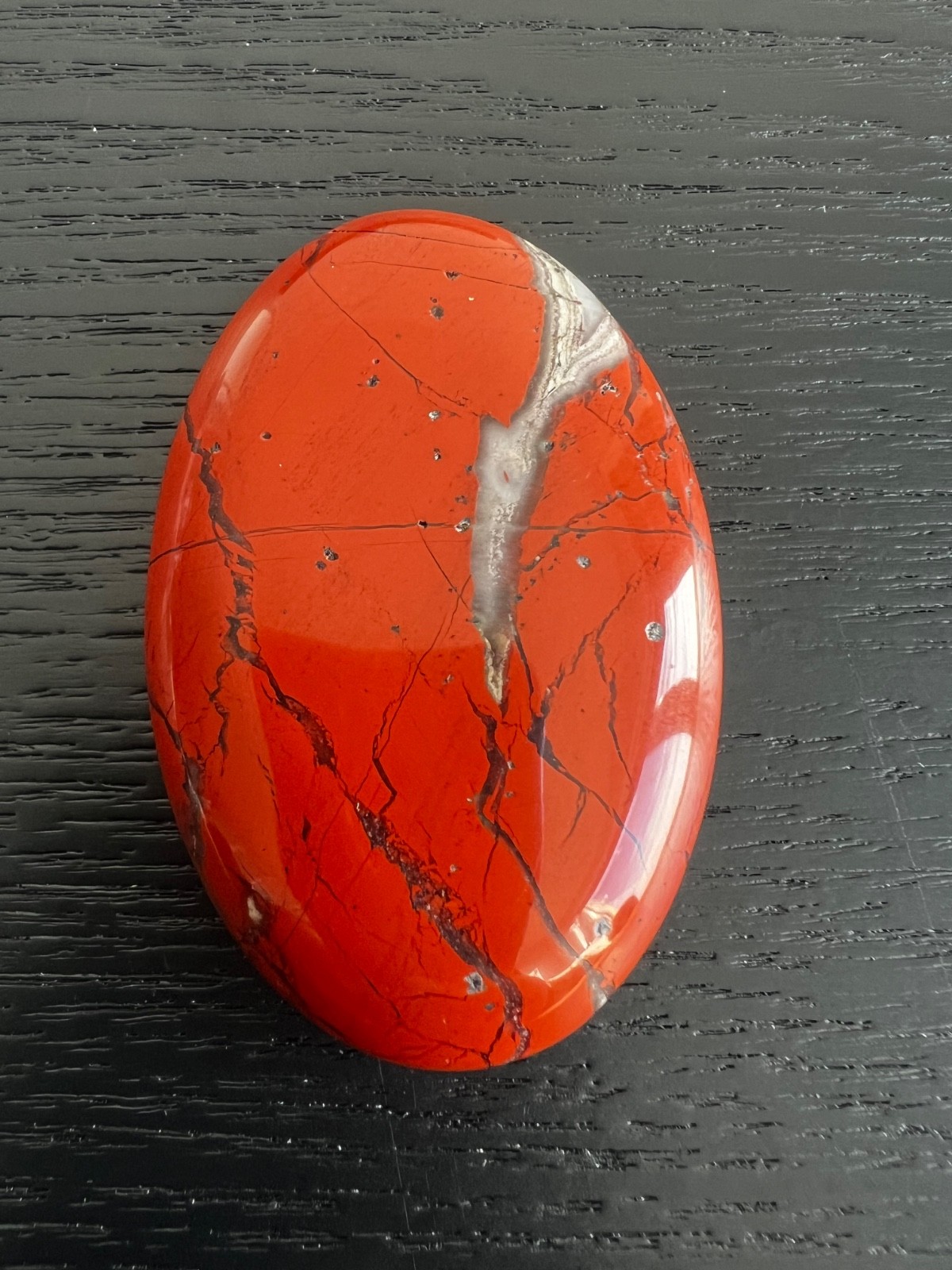 Red Jasper Palm Stone Healing Gemstone Polished Crystal 60x40 mm 50g