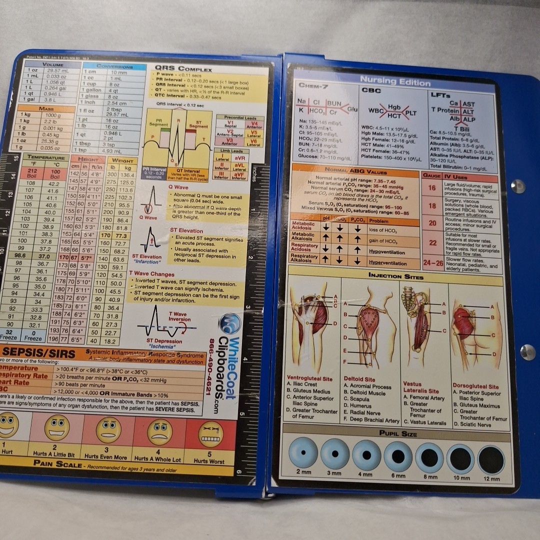 Folding Medical Clipboard Nursing Edition  Red/blue/ Black Color