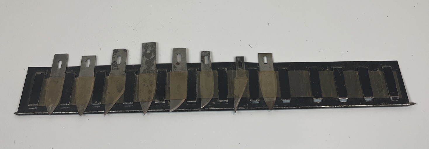 Vintage X-acto Knife Blades Lot Of 8 Various Sizes