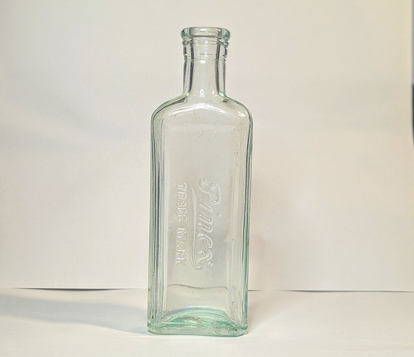 Pinex Vintage 1910s Antique Apothecary Aqua Glass Bottle - Home Decor