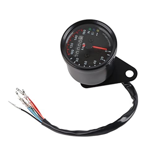 12V Universal LED Backlight Motorcycle Odometer Speedometer Gauge K/MH Single 