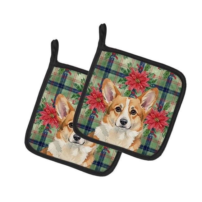 Carolines Treasures WDK8753PTHD Unisex Adult Corgi Christmas Poinsettias Pot ...