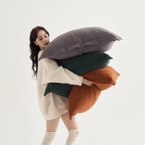 Pack of 3 Super Soft Extra Large 26" x 26" (Pack of 3) Grey/Dark Green/Rust