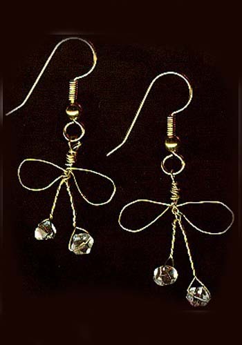 Antique Crystal 14ktGF Earrings Native America Australian Aborigine Spirit Stone