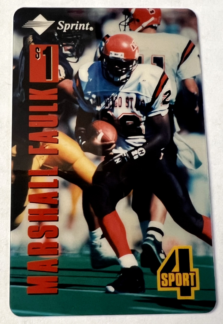 1995 Score Board 4Sport Collectors Phone Card $1 Sprint Marshall Faulk 464715BCC