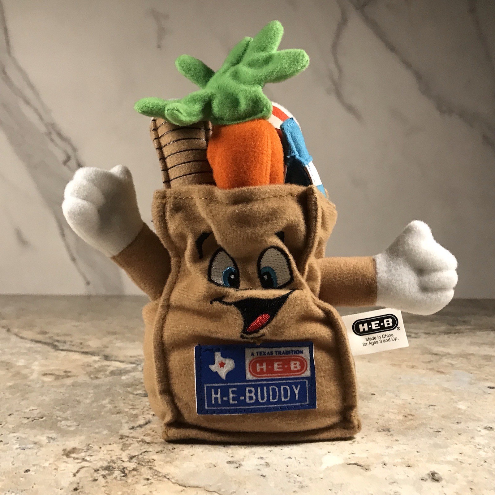 HEB TEXAS H-E-B BUDDY GROCERY BAG SACK PLUSH TOY