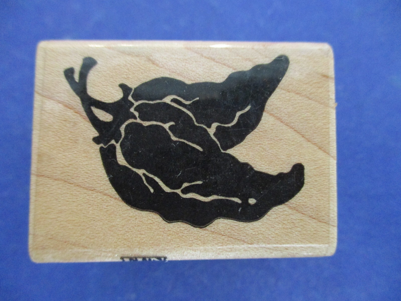 PAIR CHILIS PEPPERS FUN STAMPS RUBBER STAMP WOOD MTD 