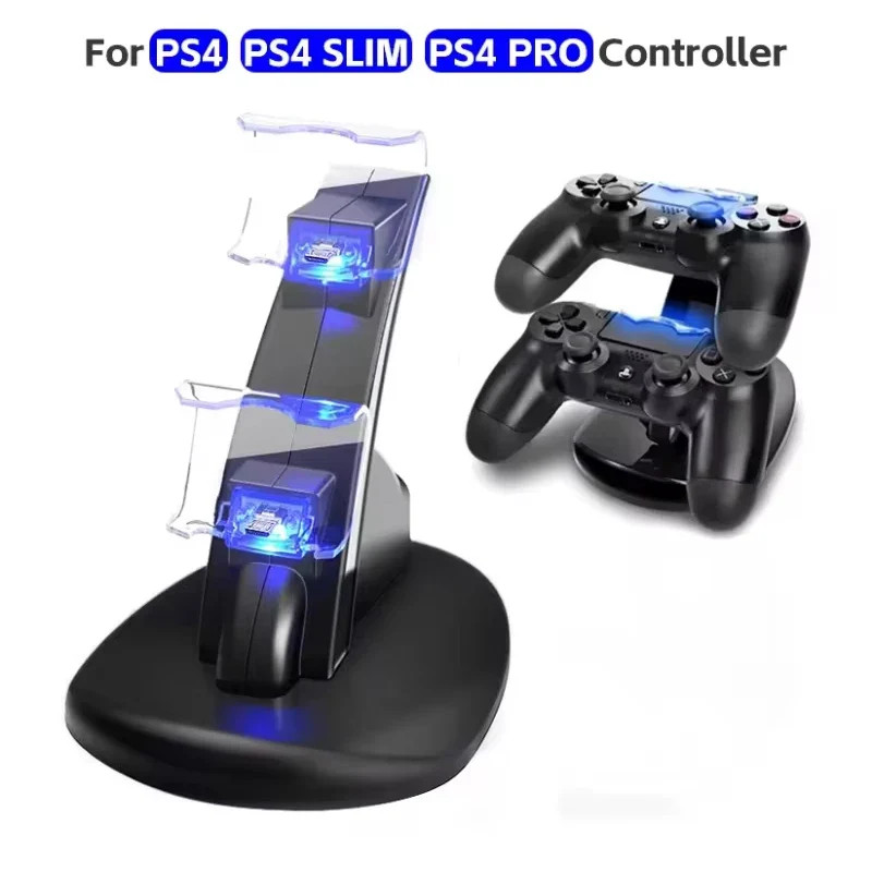 For PS4 Controller Charger LED Charging Stand Holder Dock Station Cradle for Son