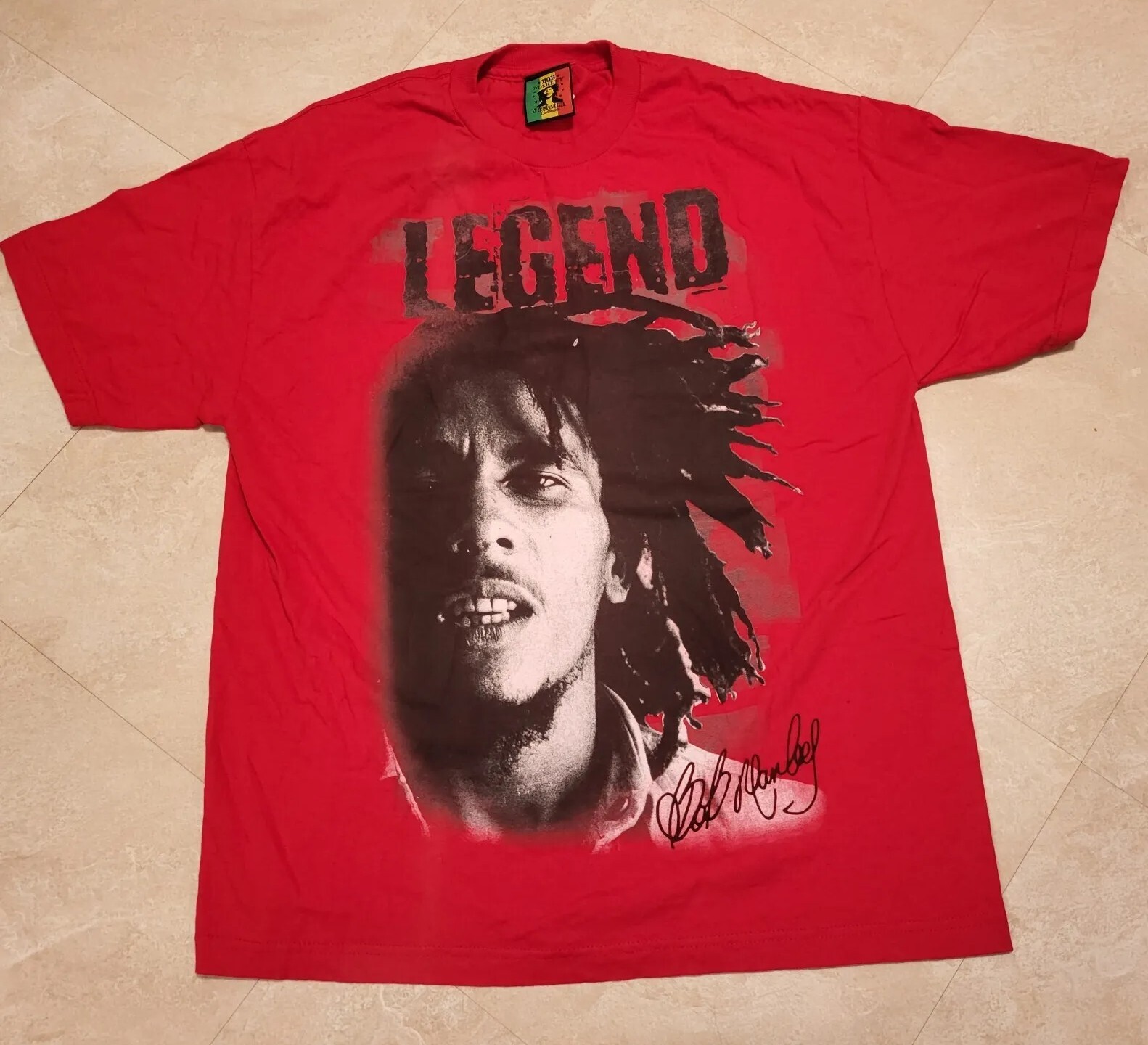 VTG Y2K Bob Marley Legend Mens Size XL Mega Print AOP Music Band T Shirt
