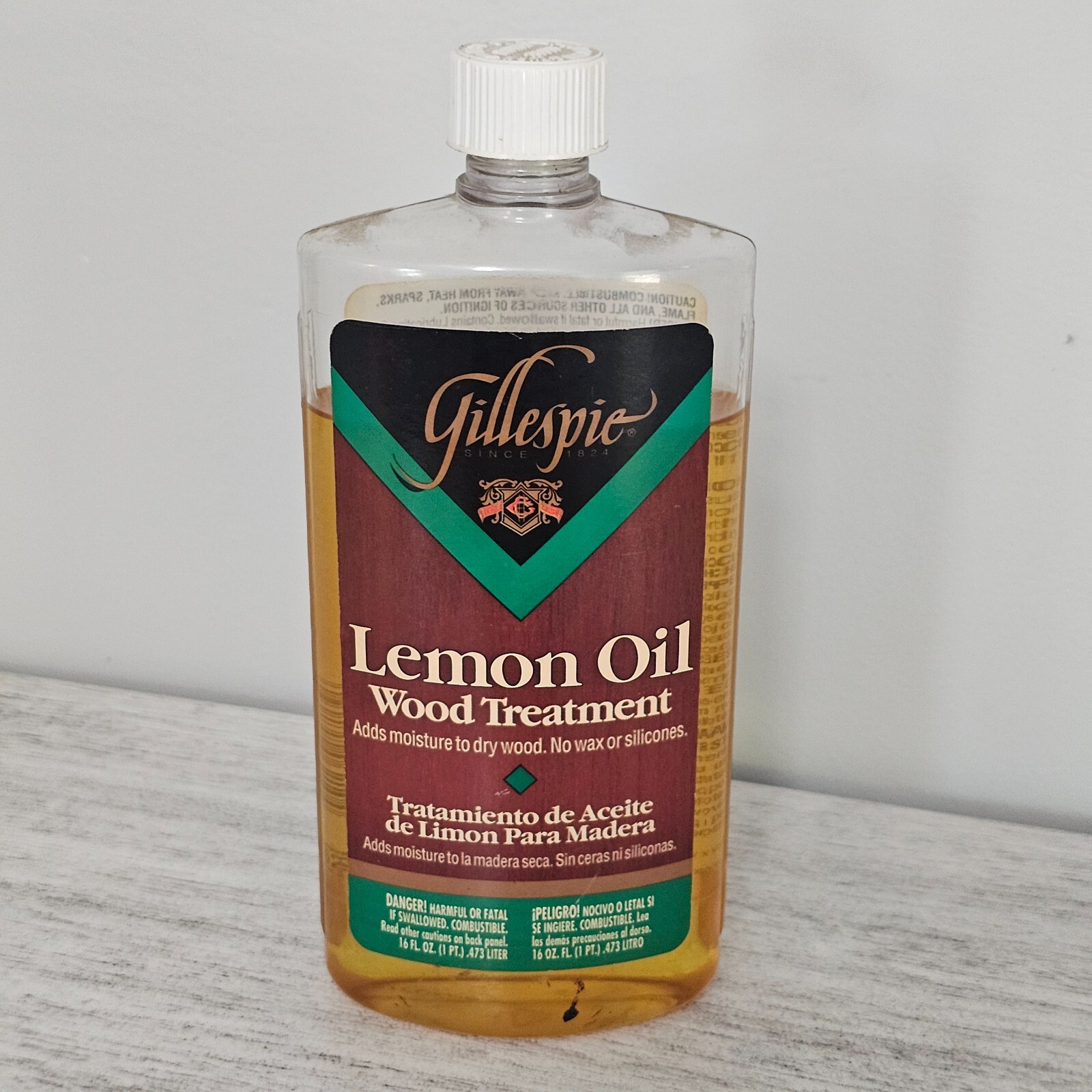 Gillespie Lemon Oil Wood Treatment 85% Full Vintage 1995 Discontinued