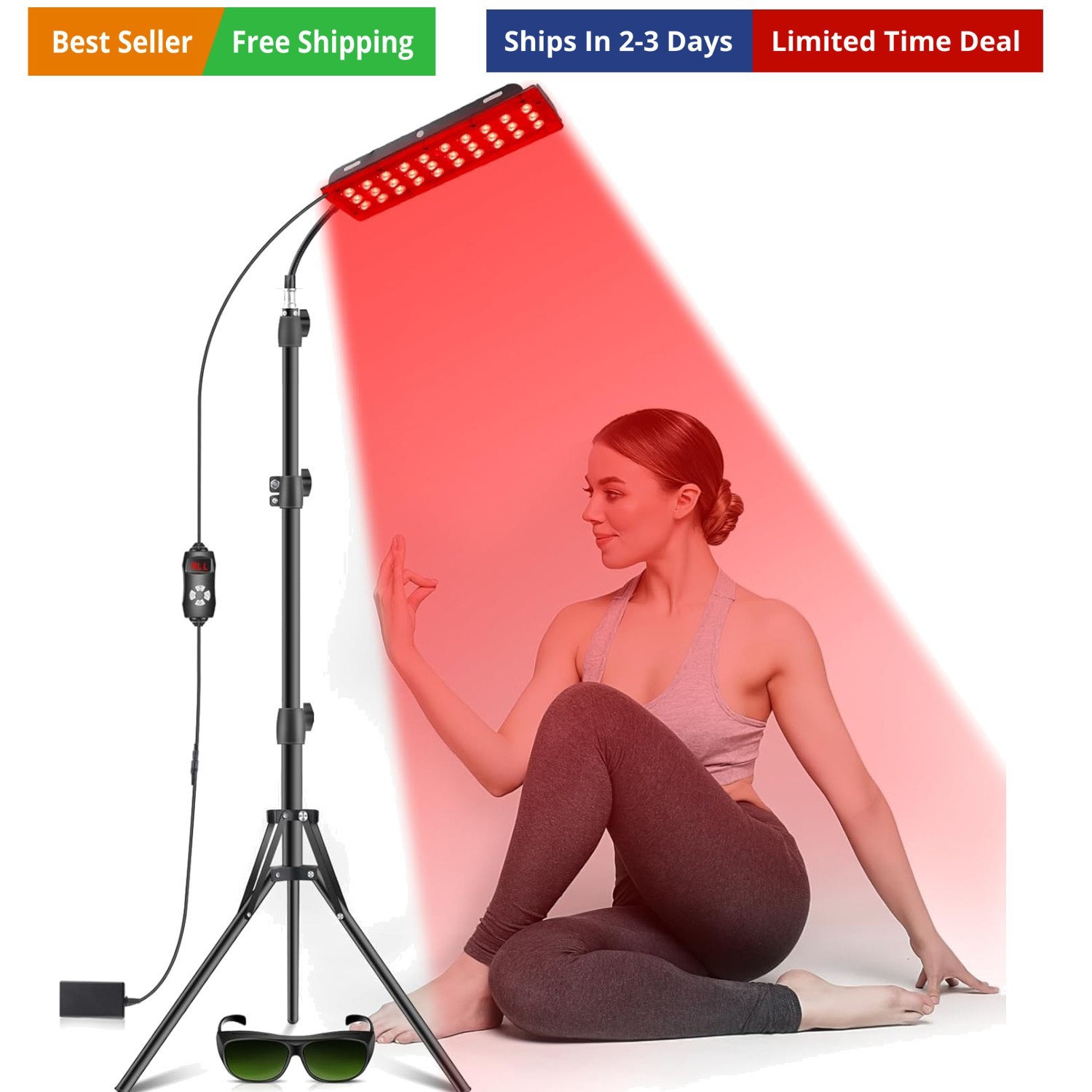 Red Light Therapy Lamp, Infrared Light Therapy with Stand - 660nm Redlight an...