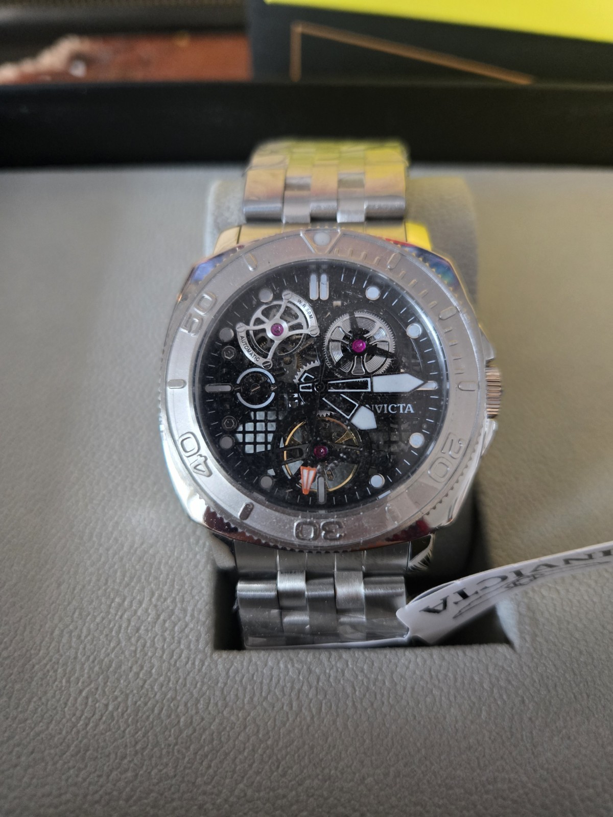 New! Invicta Sea Hunter Automatic Men's Watch Skeleton Dial - 44mm, Silver 69467