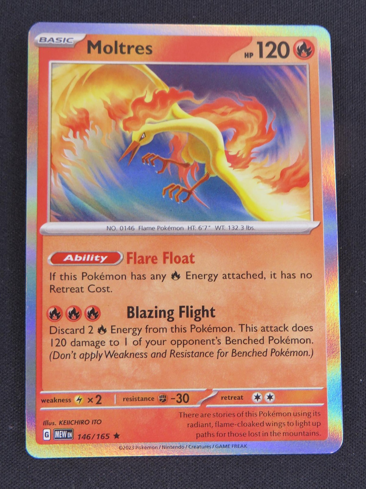 Moltres 146/165 Rare 151 Pokemon Holo NM