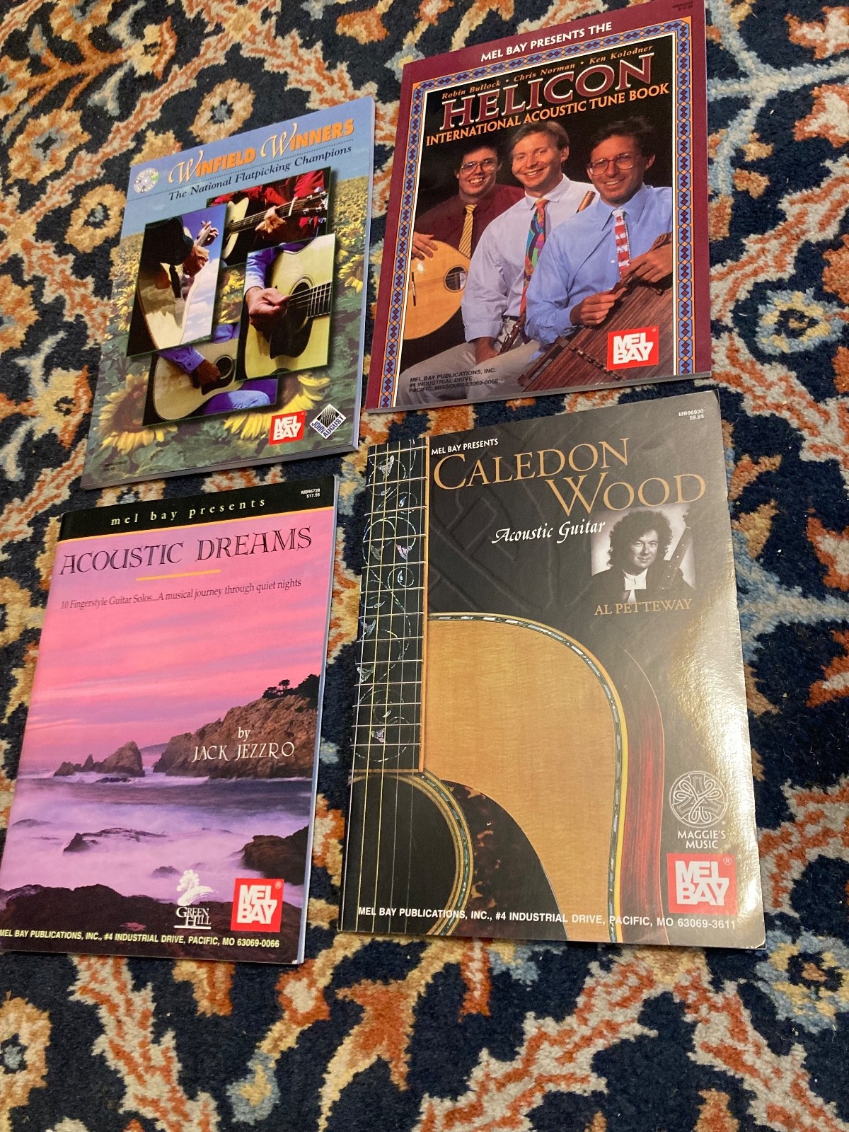 Mel Bay flatpicking Guitar book lot (4) helicon petteway jezzro winfield winners