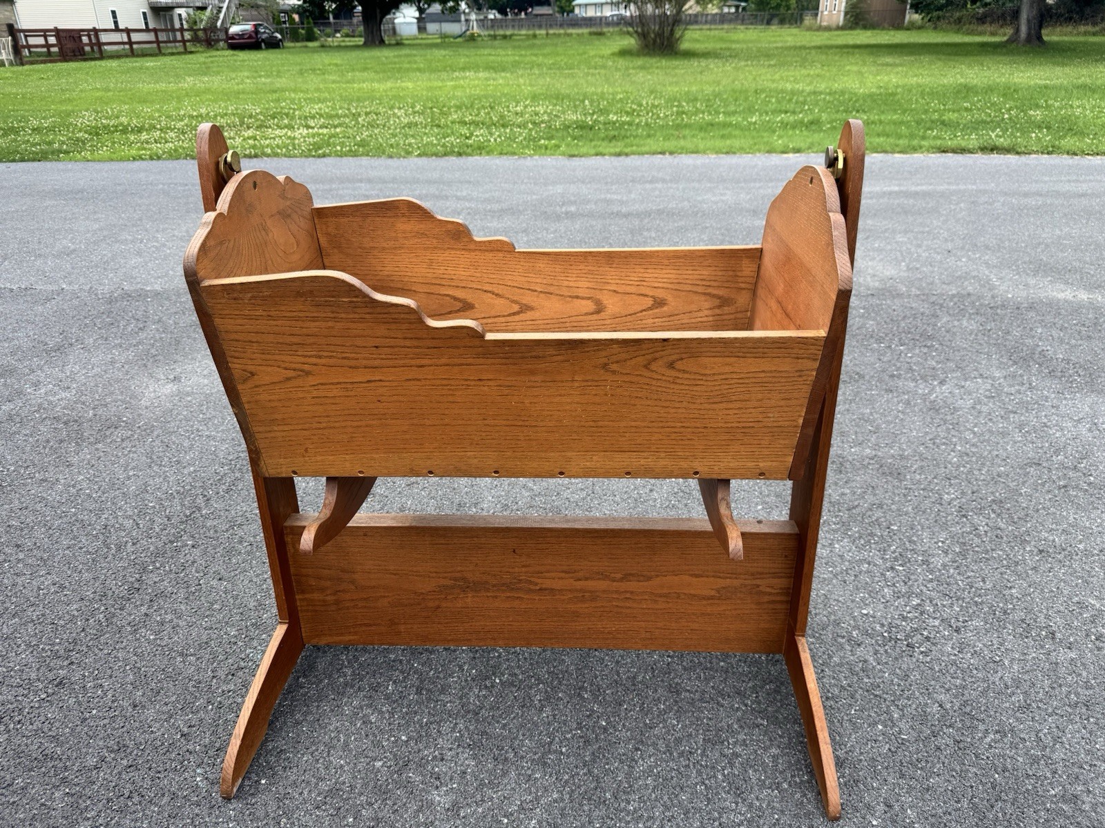 Antique Wooden Handmade Baby Cradle Crib Bassinet HEAVY 