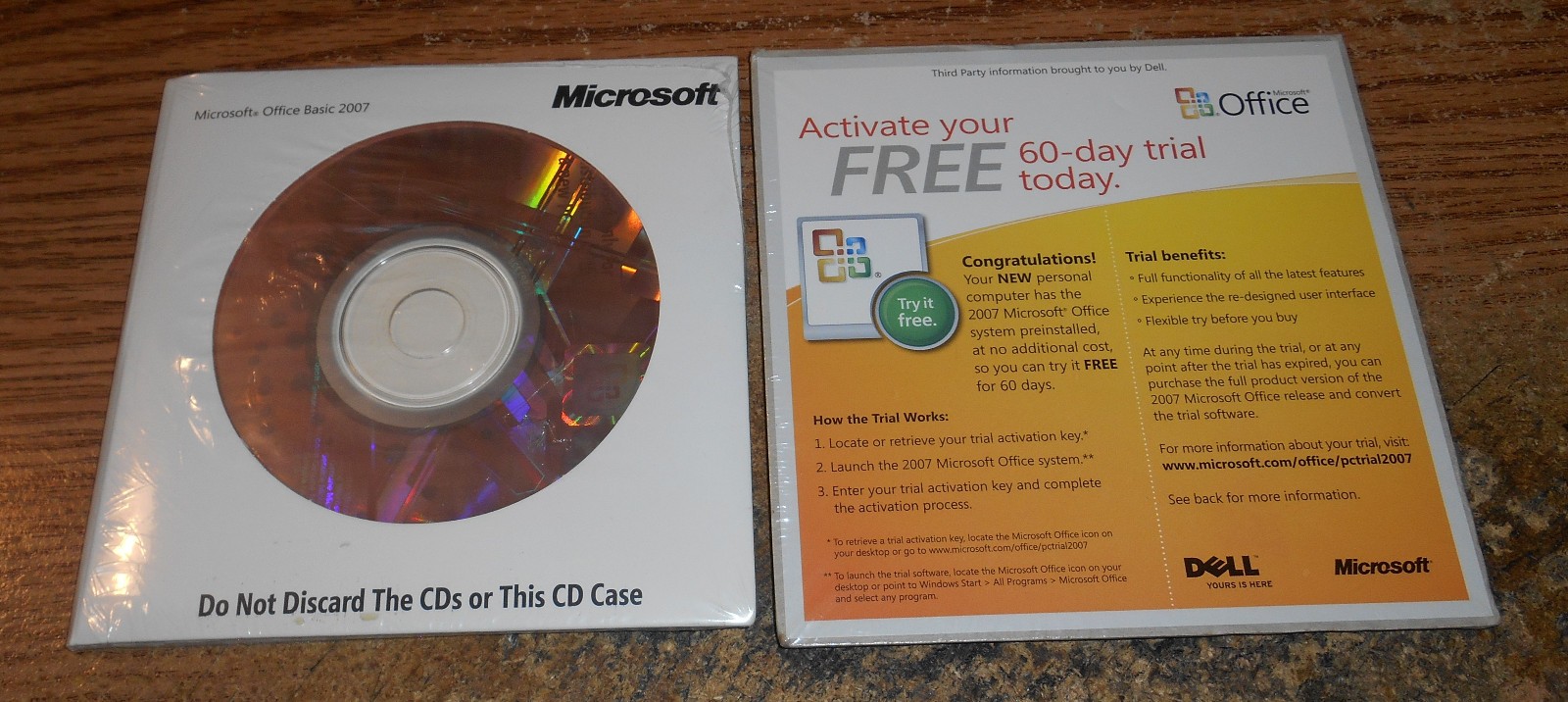 MICROSOFT OFFICE BASIC 2007 & MICROSOFT WORKS 9.0/HOME & STUDENT 2007 TRIAL/NEW!