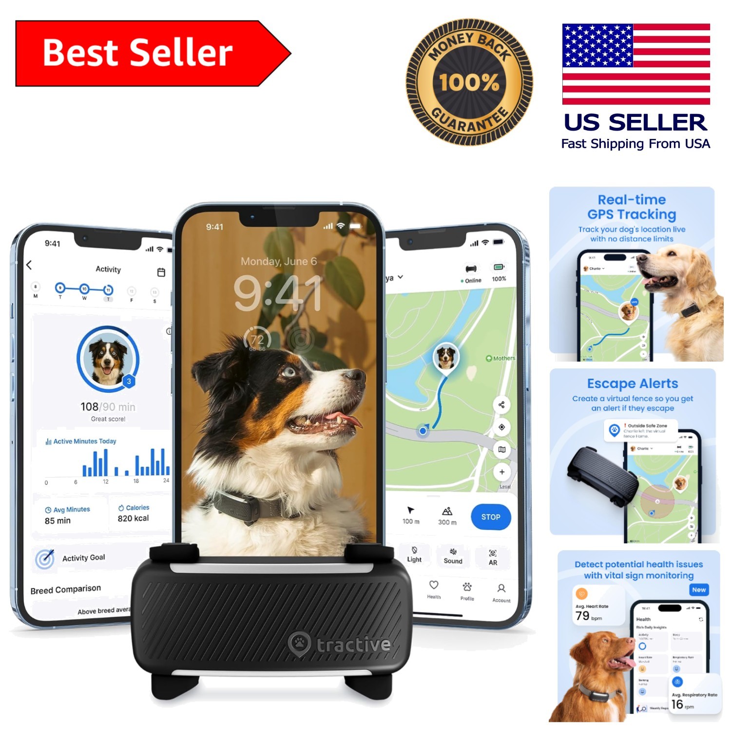 Interactive Pet Health & GPS Tracker: Monitor Activity and Barking Habits Safely