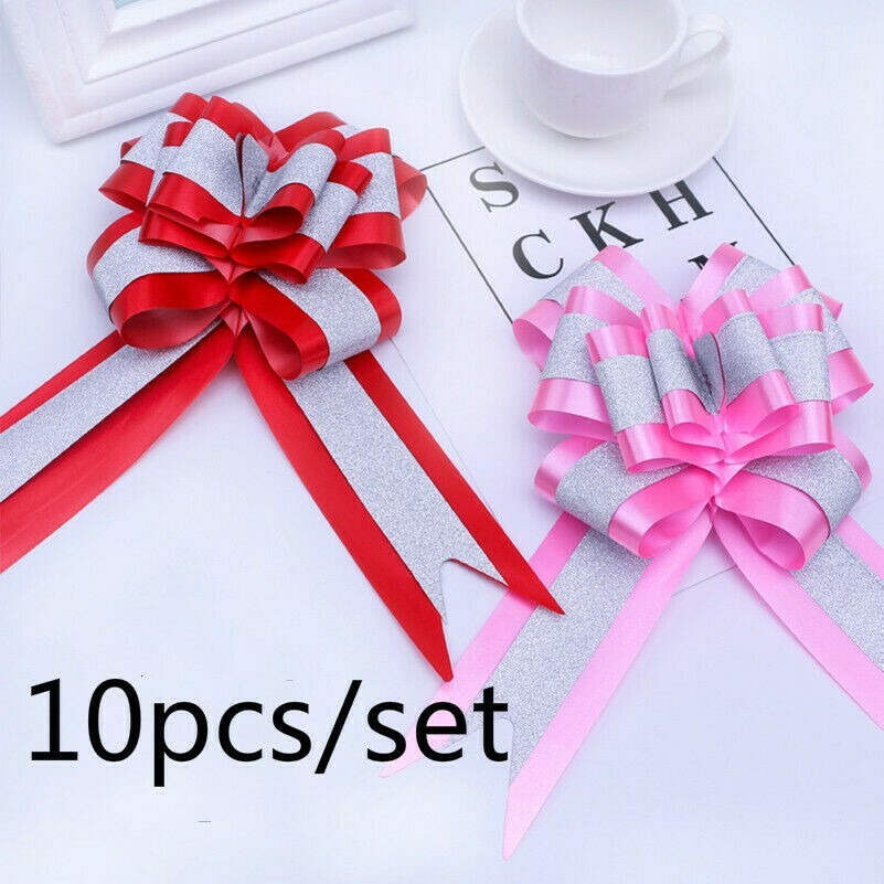 10 X Large Bow-knot Pull bow Ribbons Wedding Car Decor Present Box Packaging DIY