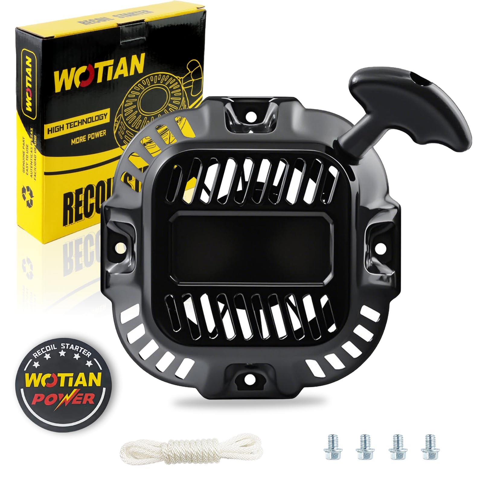 WOTIAN Pull Start Assembly Compatible with Generac 196cc 208cc 212cc, Black 