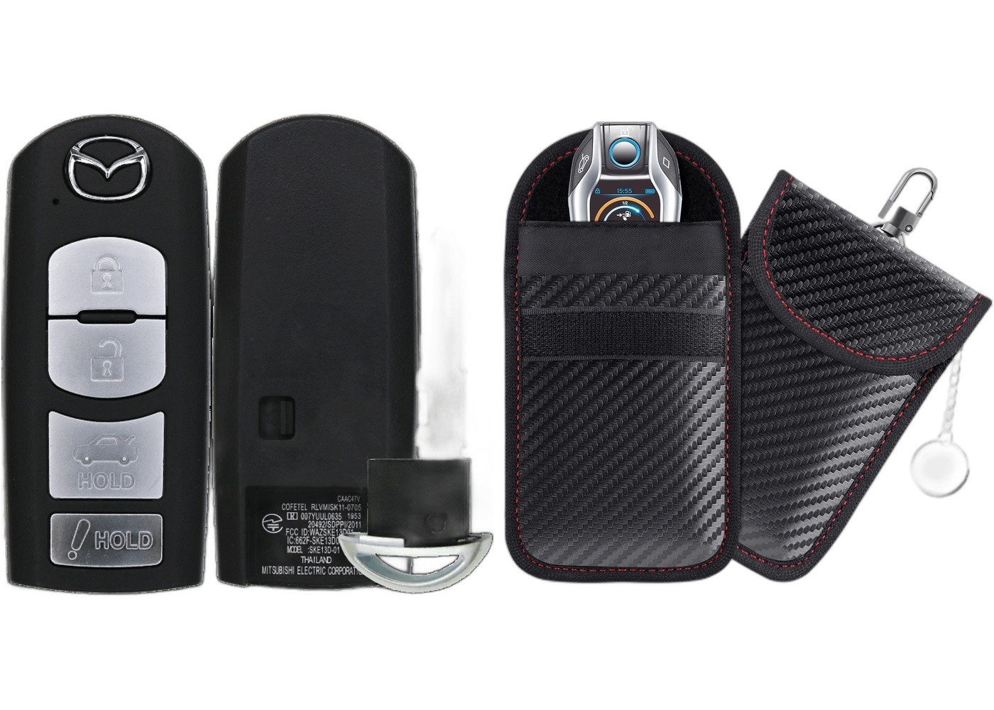 Mazda 3 6 MX5 Key Fob GJY9-67-5DY GJY9-67-5RY GJY9675DY GJY9675RY w/Case