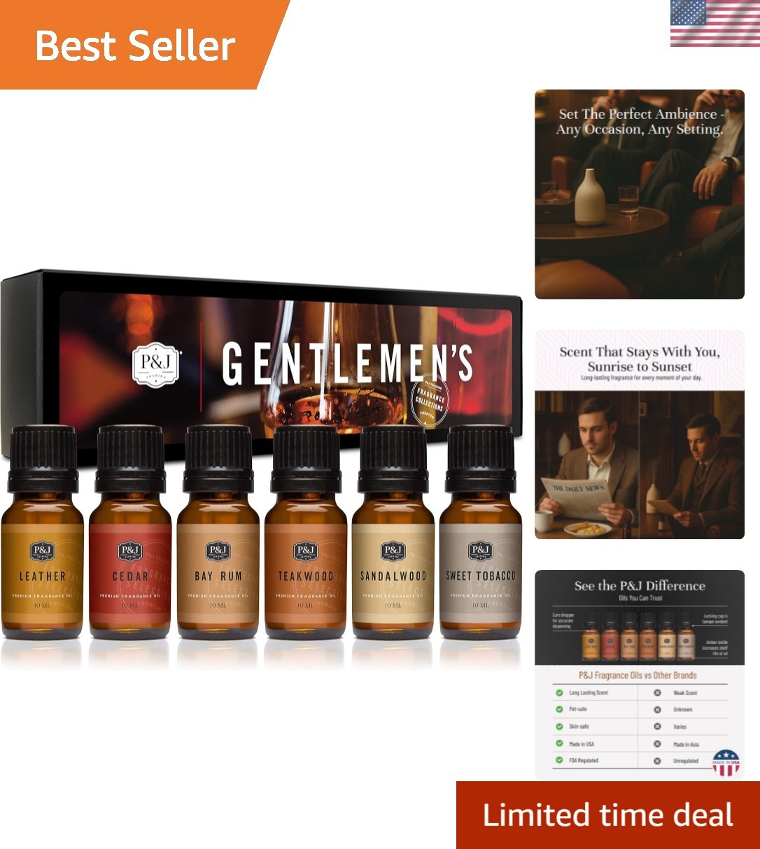 Fragrance Oils for Diffusers for Home Gentlemen's Set Fragrance Scents for Ca...