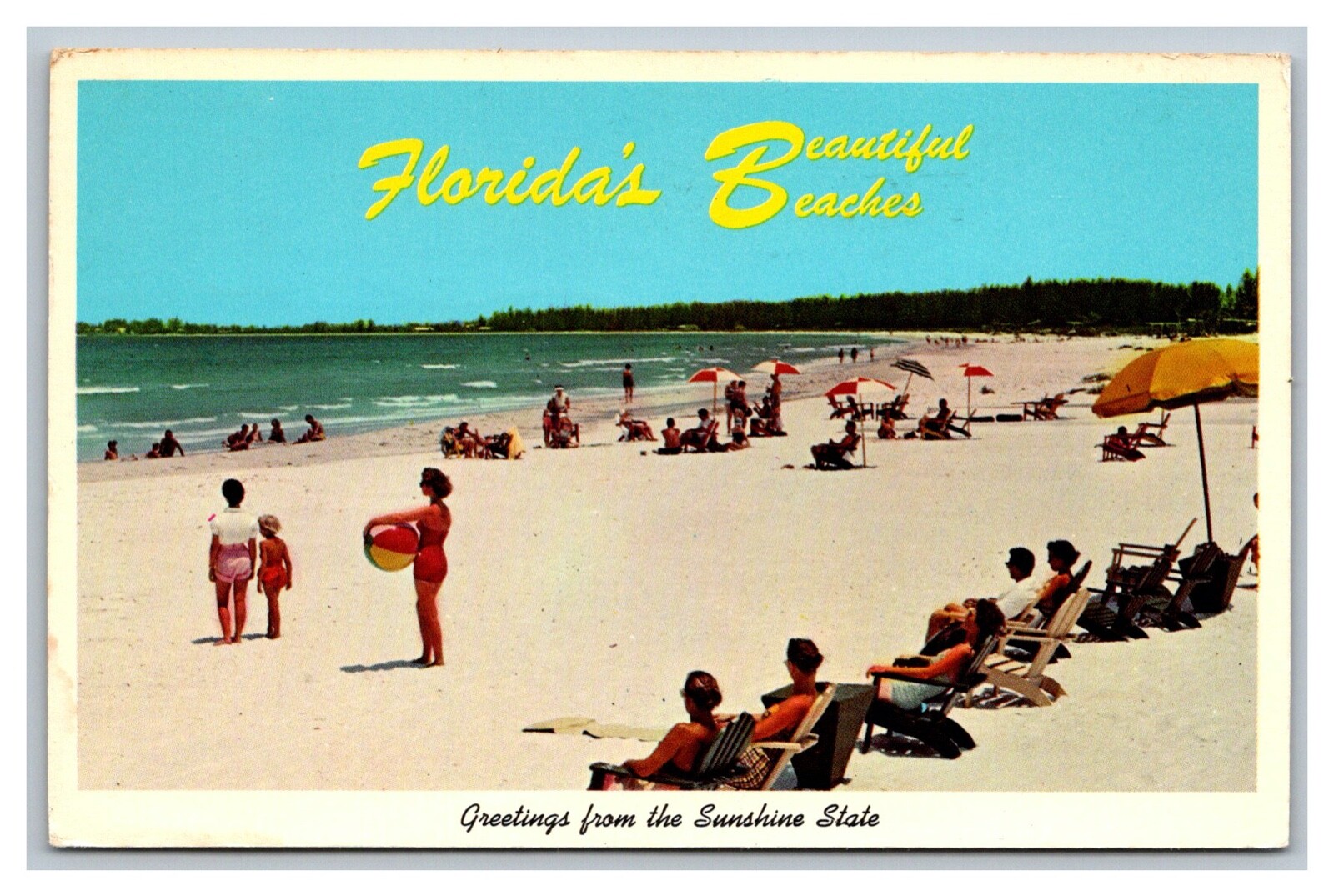Clearwater FL Florida Greetings from Sunshine State Beaches Postcard Posted 1964