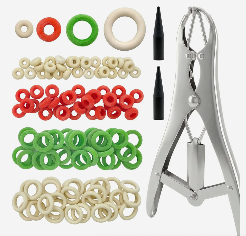 Goat castration kit, livestock castration tool with stainless steel extension