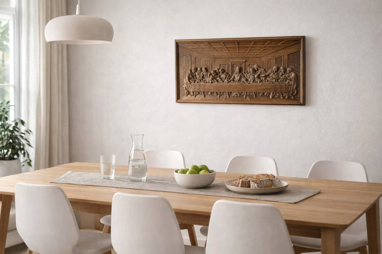 Last supper religious carved wall art easter gift wood carvings art work