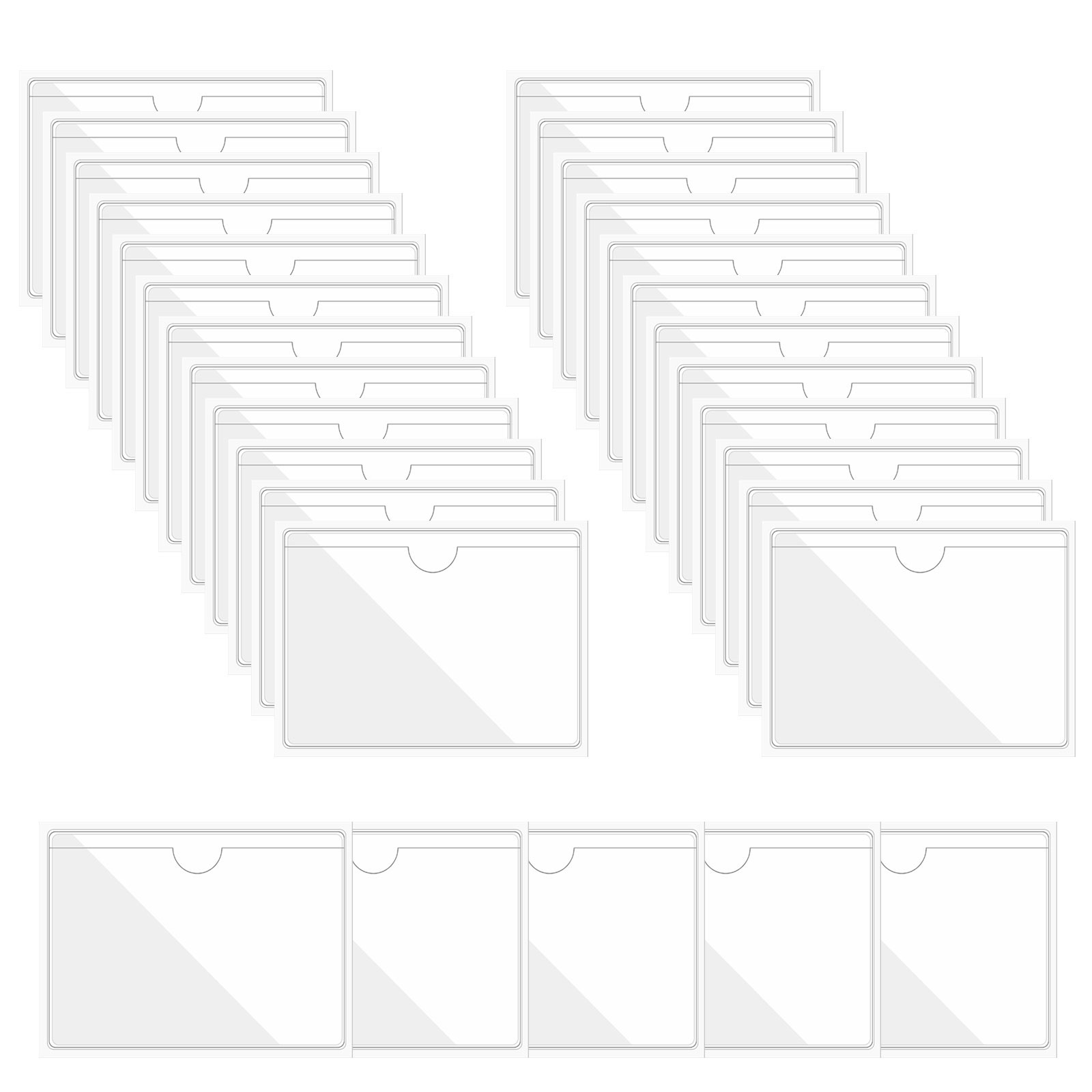 100pcs 4x6" Top Opening Index Card Adhesive Envelopes, Clear