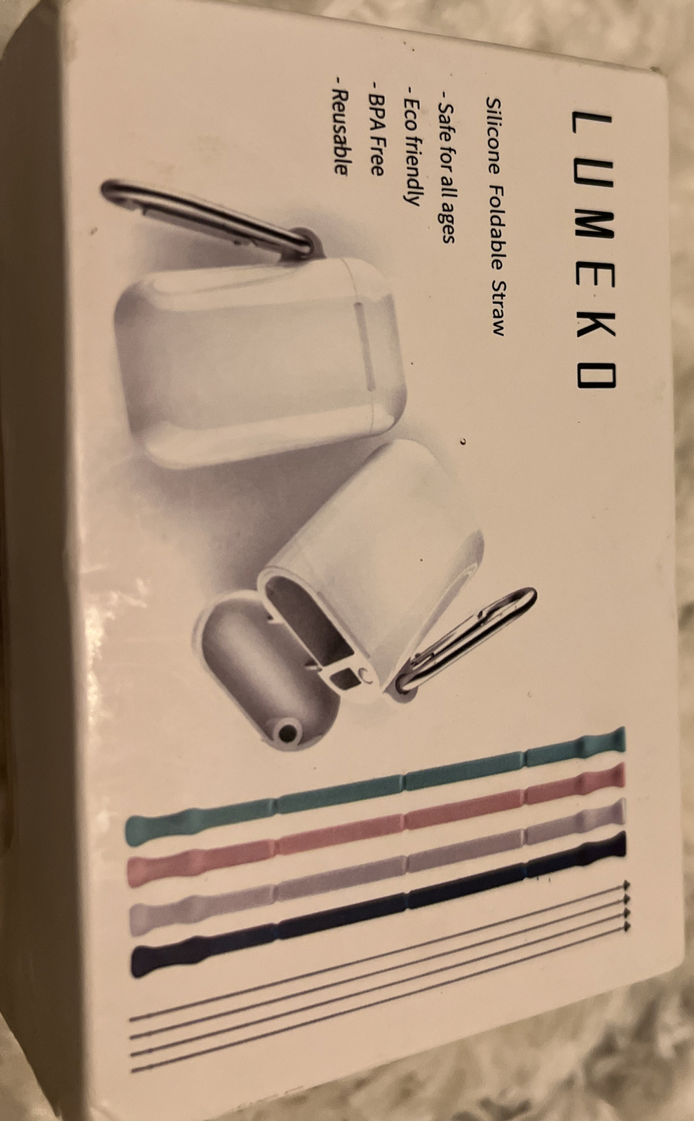 4pc Reusable Straw Food-Grade FoldableSilicone with Straw Cleaner Random Color